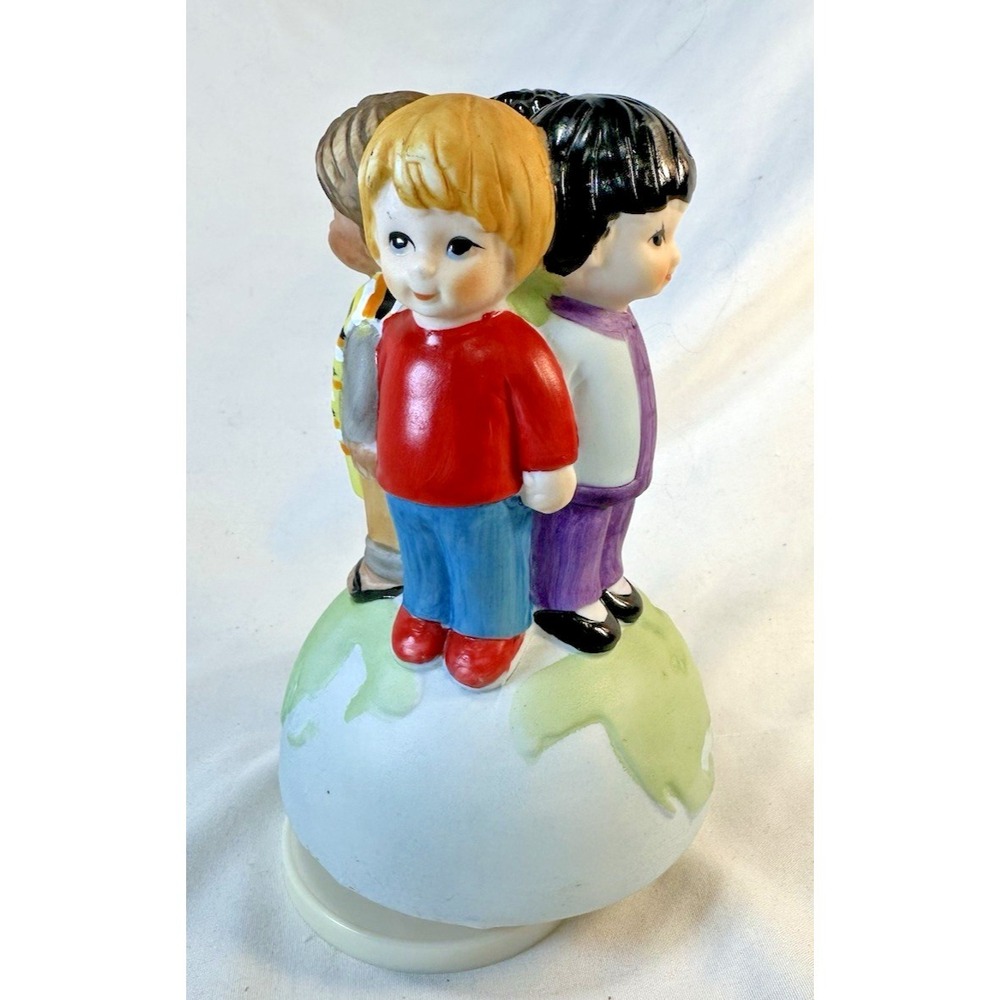 Music Box USA for Africa Children of the World Porcelain 1985 Brockman